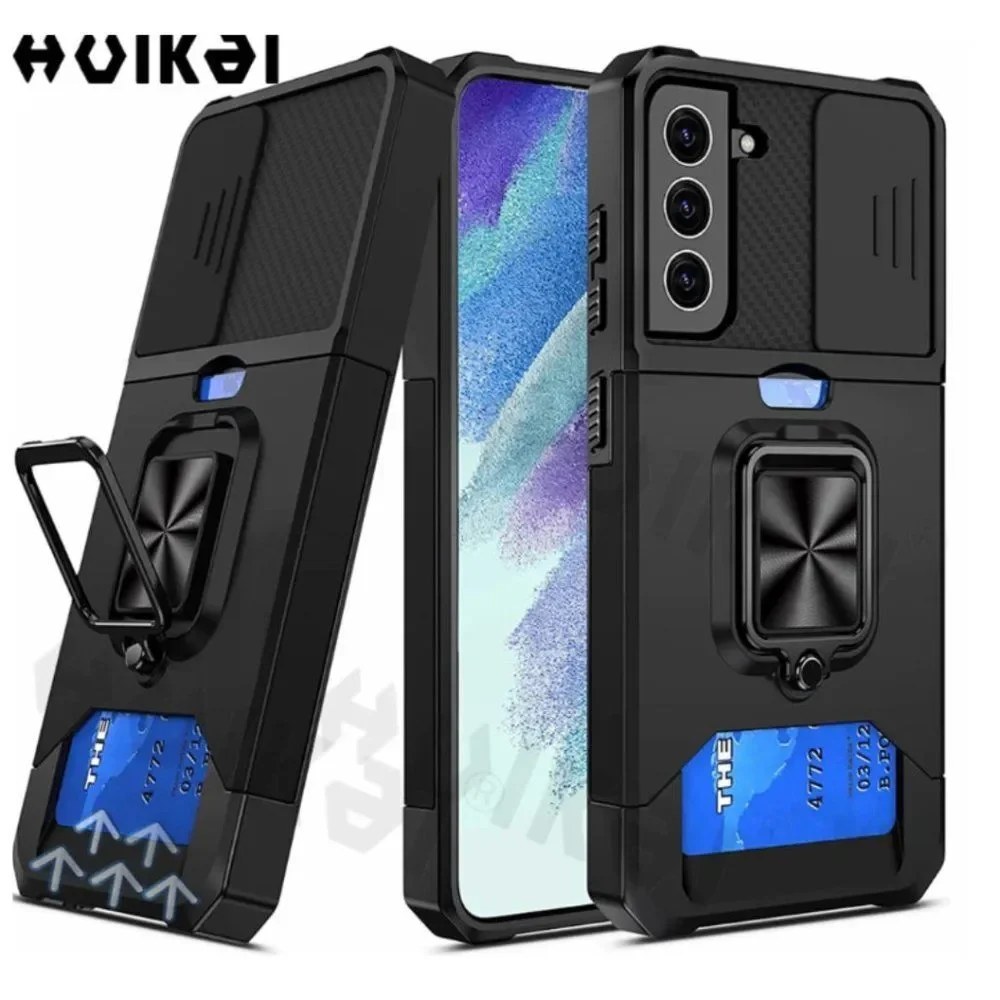 Galaxy S21 Ultra Dark Blue Case with Kickstand and Protective wallet slot